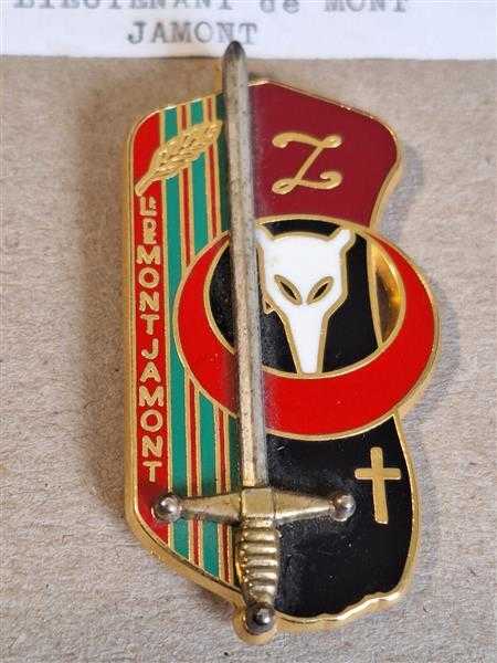 Frankreich France Orden Badge Prüfung Promotion Lieutenant de Mont Jamont