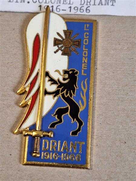 Frankreich France Orden Badge Prüfung Promotion Ltn Colonel Driant 1916-1966