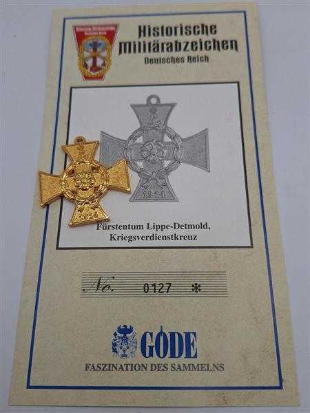 Göde Abzeichen Auszeichnung Deutsches Reich Lippe Detmold Kriegsverdienstkreuz