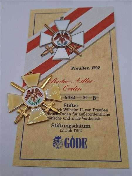 Göde Abzeichen Auszeichnung Roter Adler Orden Preußen 1792 Wilhelm II