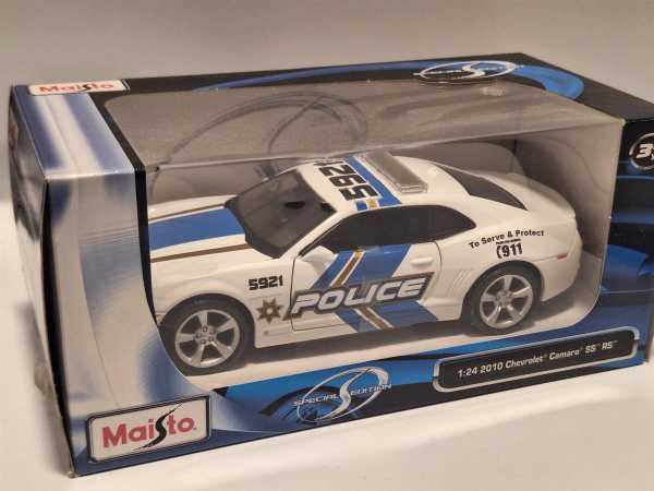 WELLY 2010 Chevrolet Camaro SS RS Polizei Modellbau Fertigmodell Auto 1:24 OVP