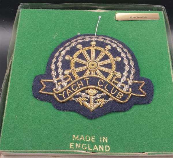 Yacht Club Marine Seefahrt Abzeichen England Navy BC160 Stoff gestickt Hochwerti