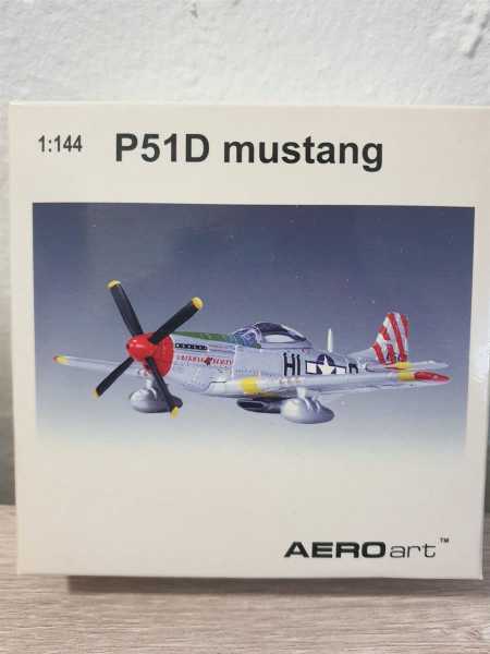 AeroArt 31441 P51D Mustang Metall Fertigmodell Flugzeug 1:144 Militär + Ständer