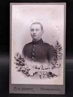 CDV um 1900 Militaria Saarbrücken Infanterie-Regiment Nr. 70 Effekten Soldat