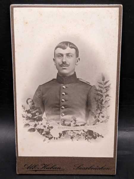 CDV um 1900 Militaria Saarbrücken Infanterie-Regiment Nr. 70 Erinnerung Militär