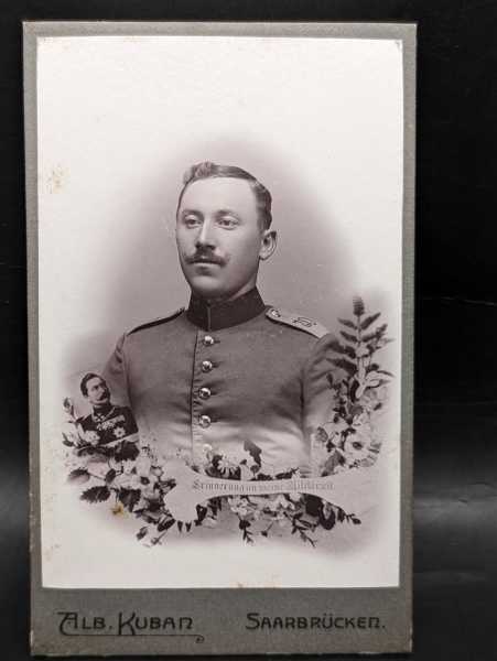 CDV um 1900 Militaria Saarbrücken Infanterie-Regiment Nr. 70 Uniform Soldat IR70