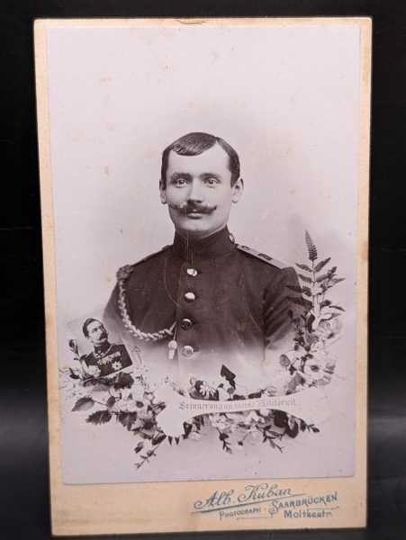 CDV um 1900 Militaria Saarbrücken IR70 Infanterie-Regiment Nr. 70 Schützenschnur