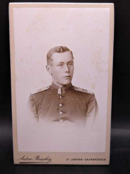 CDV um 1900 Militaria Saarbrücken Infanterie-Regiment Nr. 70 Waffenrock Soldat