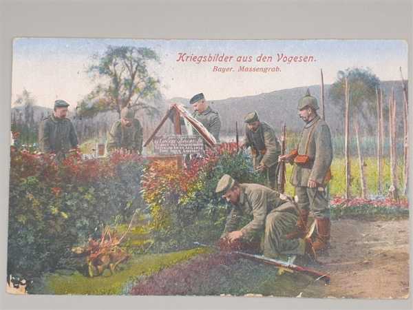 Ak Ansichtskarte Postkarte Feldpost Kriegsbilder Vogesen Bayer. Massengrab