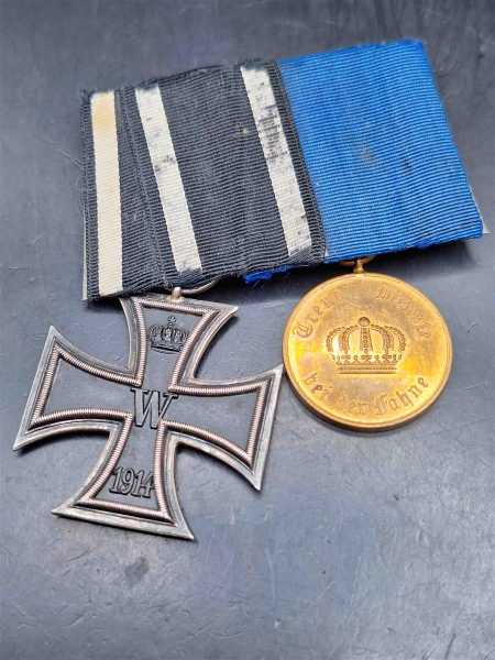 2er Ordensspange Eiserne Kreuz EK Treue Dienste bei der Fahne 12 Jahre Militaria