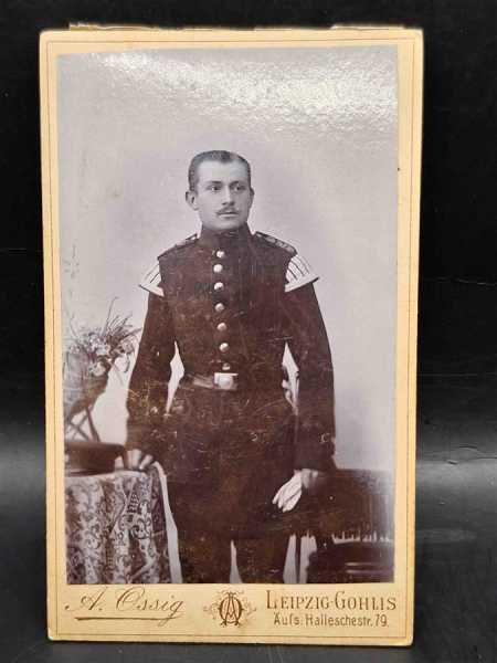 CDV 1900 Militaria Soldat Uniform Waffenrock Leipzig Schwalbennest Krone IR 106