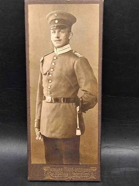 CDV um 1900 Militaria Soldat Uniform Waffenrock Dresden Sachsen Seltene Effekten