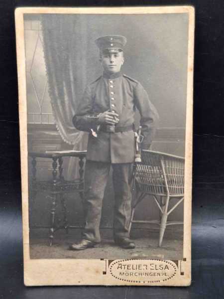 CDV um 1900 Militaria Soldat Uniform Waffenrock Mörchingen Blankwaffe