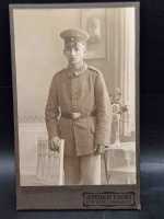 CDV um 1900 Militaria Soldat Uniform Waffenrock Striegau Regiment Feldgrau