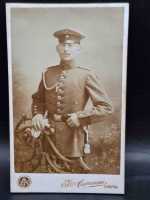 CDV um 1900 Militaria Soldat Uniform Waffenrock Schützenschnur Thorn Koppel