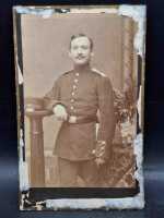 CDV um 1900 Militaria Soldat Uniform Waffenrock Hannover Regiment Schulterklappe