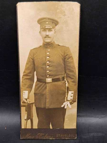 CDV um 1900 Militaria Soldat Uniform Waffenrock Berlin Koppelschloss