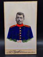 CDV um 1900 Militaria Soldat Uniform Waffenrock Coloriert...