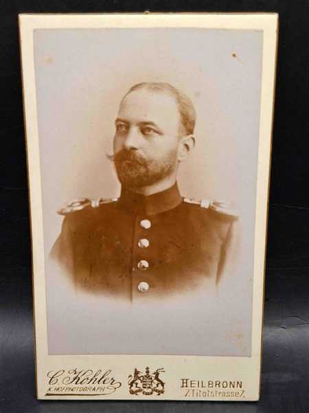 CDV um 1900 Militaria Soldat Uniform Waffenrock Heilbronn Epauletten Offizier