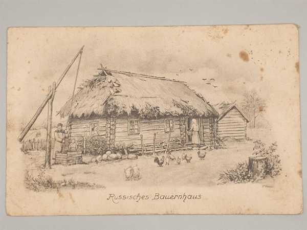 Ak Ansichtskarte Postkarte Feldpost Russisches Bauernhaus Landwehr Inf Reg 29