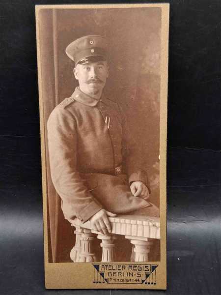 CDV um 1900 Militaria Soldat Uniform Waffenrock Berlin Eiserne Kreuz Band Orden