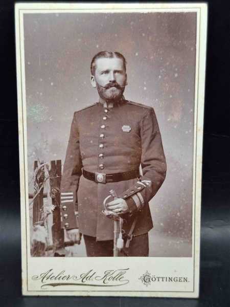 CDV um 1900 Militaria Soldat Uniform Waffenrock Landwehr Dienstauszeichnung