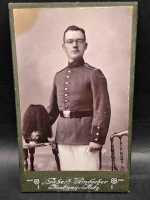 CDV um 1900 Militaria Soldat Uniform Waffenrock Metz Pickelhaube Regiment