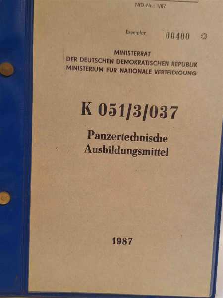 DDR Dienstvorschrift NVA Militaria Panzertechnische Ausbildungsmittel