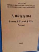 DDR Dienstvorschrift NVA Militaria Panzer T 72 T 72M...