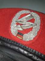 Barett BW Bundeswehr Fernmeldetruppe Rot Gestickte Abzeichen Militaria Uniform