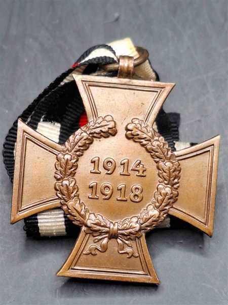 Orden Kriegsteilnehmerkreuz 1914-1918 am Band Militaria Hersteller R.V. 61