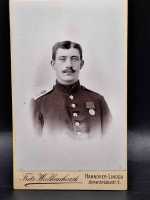 CDV um 1900 Militaria Soldat Uniform Waffenrock Hannover Orden Spange Regiment