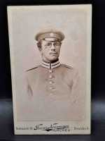 CDV um 1900 Militaria Soldat Uniform Waffenrock München Offizier Kragenspiegel