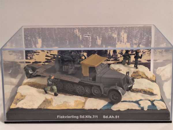 Flakvierling Sd.Kfz. 7/1 Sd.Ah.51 Diorama mit Figuren Modellbau 1:72 Panzer Tank