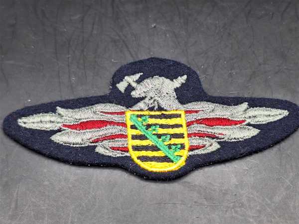 Feuerwehr Stoffabzeichen Sachsen Patch Brustschwinge Badge