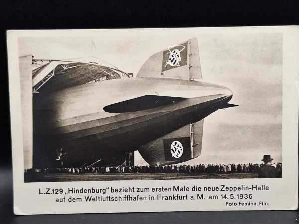 Ak Ansichtskarte Postkarte Frankfurt LZ 129 Hindenburg 1936 Selten Luftschiff