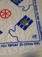 DDR NVA Pfingstreffen der FDJ Erfurt 25-27. Mai 1985 Stofffahne Decke