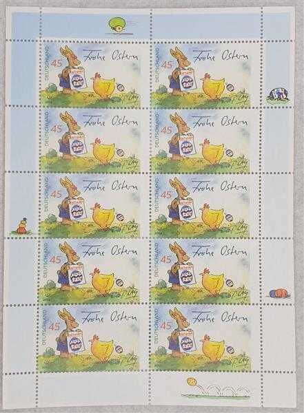 Bund 2014 Frohe Ostern Huhn Ei Hase postfrisch Briefmarke Bogen