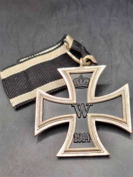 Eiserne Kreuz 1914 Faszinierender Zustand Glanz mit Band EK Militaria 1. WK