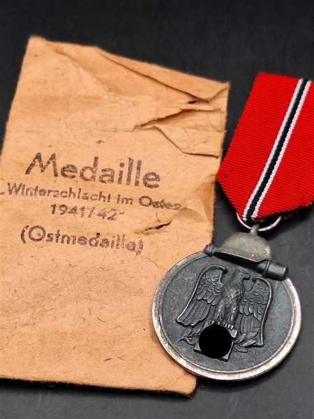 Medaille Winterschlacht im Osten 1941/42 Gefrierfleischorden Hersteller 19 E.Ferdinand Weidmann Tüte