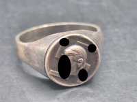 Ring Silberring Adolf Hitler Kopf mit HK 925 23mm Innen-Durchmesser