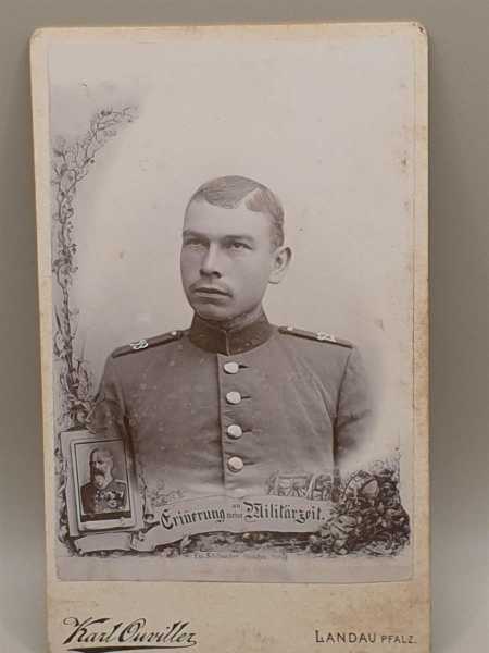 CDV um 1900 Militaria Landau Königlich Ba 23. Infanterie Regiment Schulterstücke