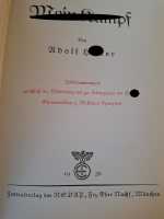 Mein Kampf Jubiläumsausgabe mit Schuber 1939 50. Geburtstag Ledereinband mit Goldschnitt