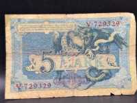 Geldschein Geldbanknote Reichskassenschein Fünf mark...