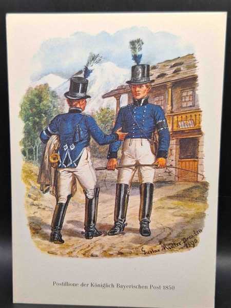 Ak Ansichtskarte Postkarte Postbeamter Postillion Bayerischen Post 1850 Uniform