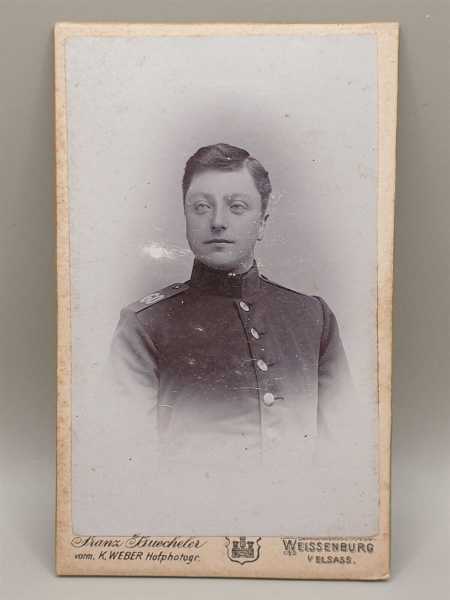 CDV um 1900 Militaria Weissenburg Elsass 60. Infanterie Regiment Markgraf Karl