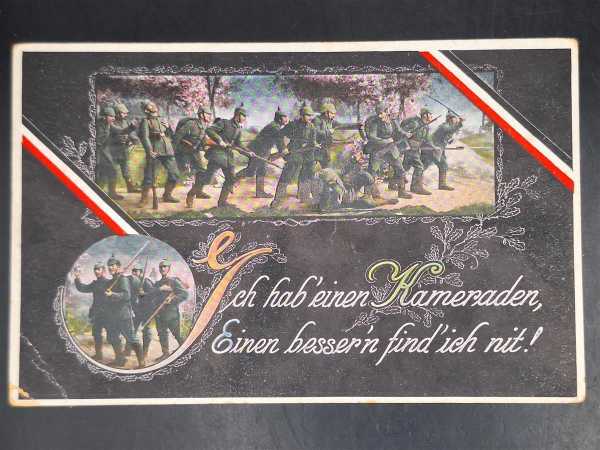 Ak Ansichtskarte Postkarte Feldpost 20. Bayer. Inf. Rgt. Soldaten Fahne 1 WK