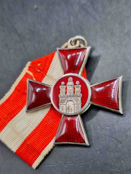 Hamburg Hanseatenkreuz für Verdienste im Kriege 1914 Militaria Orden Emaile TOP