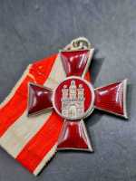 Hamburg Hanseatenkreuz für Verdienste im Kriege 1914 Militaria Orden Emaile TOP