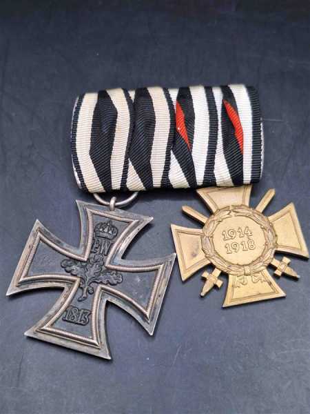 2er Ordensspange Eiserne Kreuz FEK Frontkämpfer Militaria Ehrenzeichen 1. WK